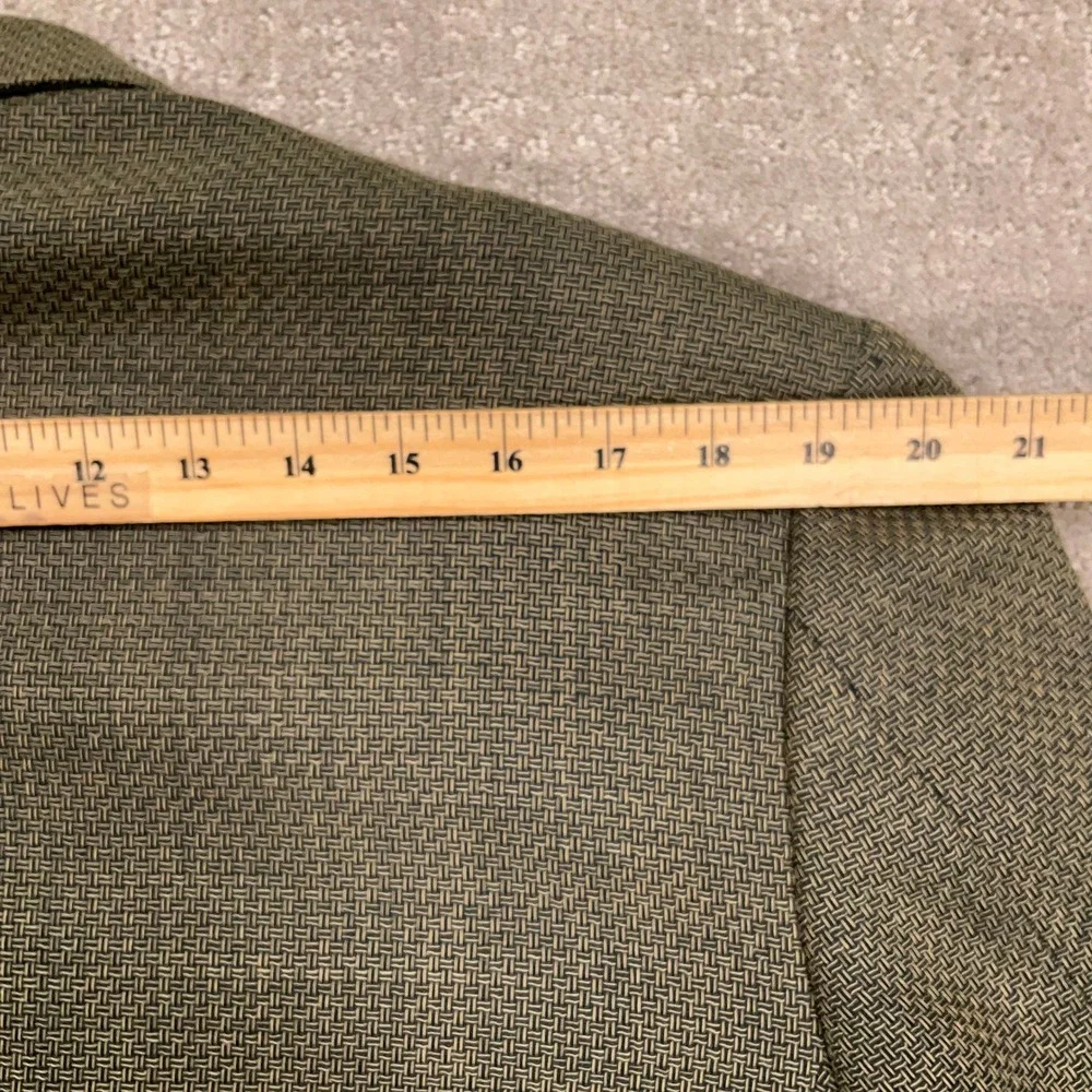 Lubiam 1911 Blazer Mens 50R Olive Green Basketweave Luxury Textured Italian Wool